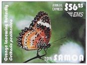 Samoa - Express Mail Rates - Butterflies of Samoa